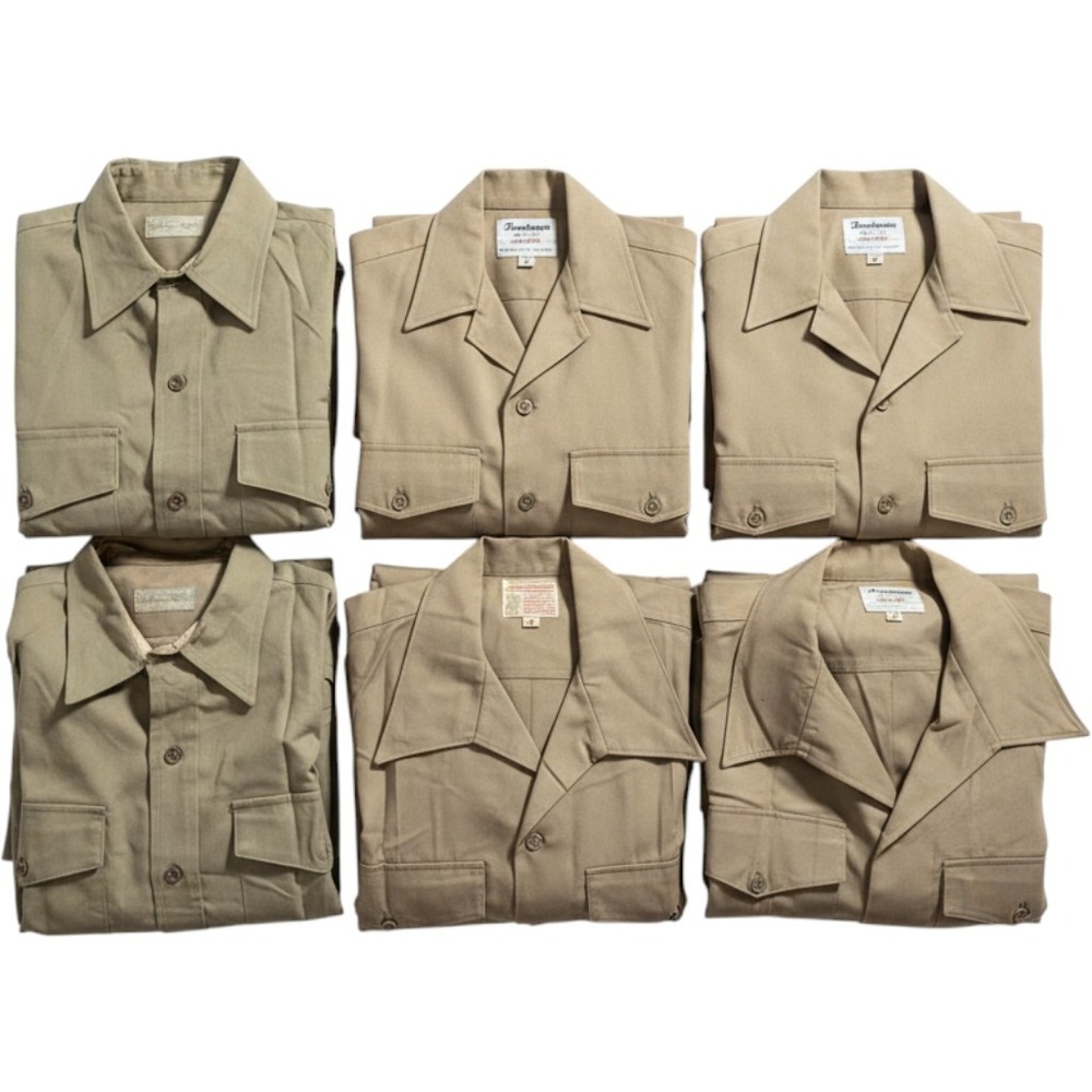 Vintage USMC Uniform Shirt Lot 6pc Khaki Tan Great Northern Pearlman Medium